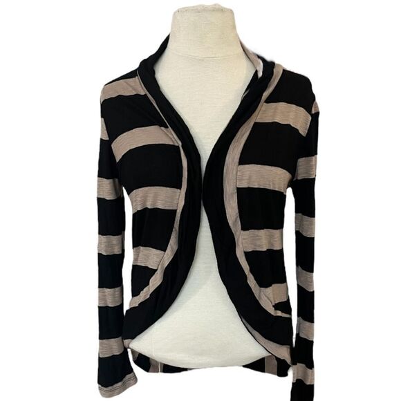 🔥4/$25 twentyone Striped Blazer Black & Tan, Medium - Picture 7 of 8